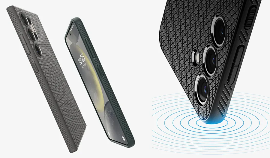 Etui Spigen Liquid Air Samsung Galaxy S24 Ultra Marble Grey